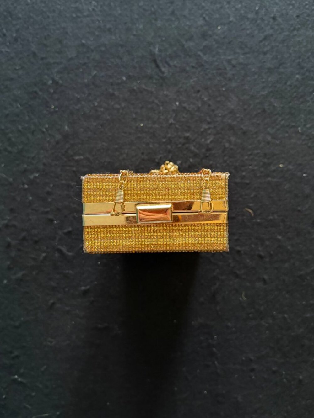 Rhinestone Embellished ‘Chocolate Bar’ Shaped Clutch Purse - Picture 9 of 11